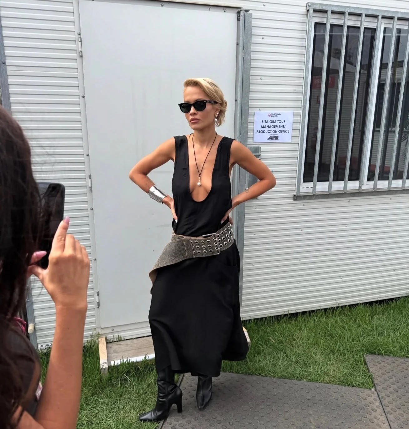 Rita Ora backstage on tour